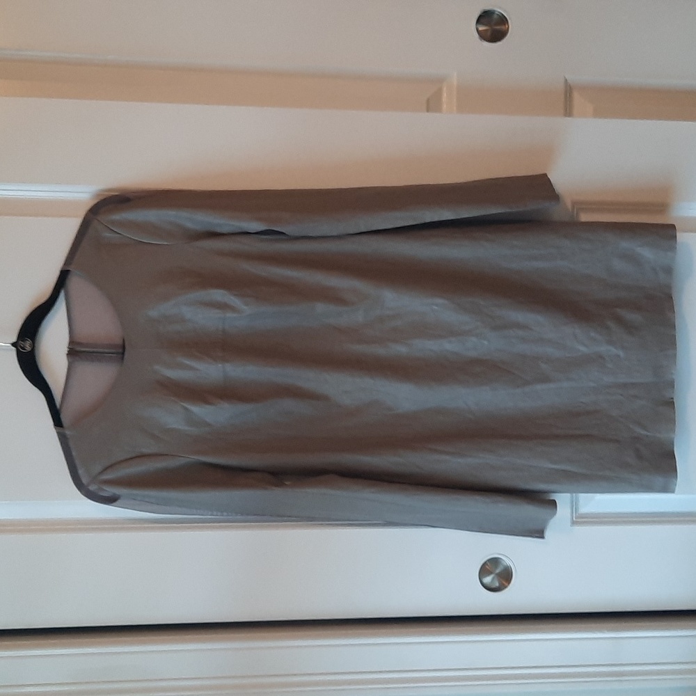 BCBGMAXAZARIA Tan Faux Leather Dress with Mesh Back Size 8